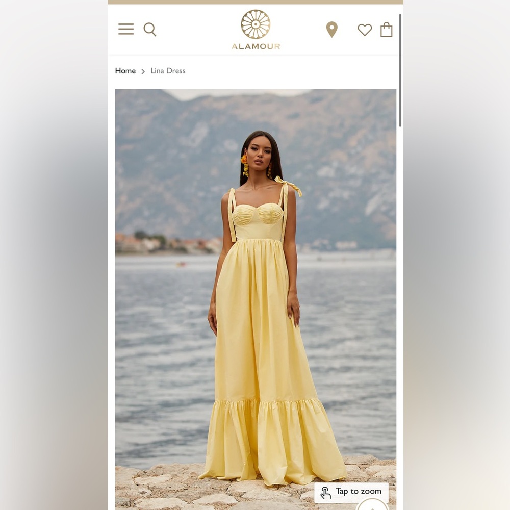 Alamour the Label Lina Dress, Size: L, Color: yellow